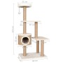 Kratzbaum mit Kratzbaum 123 cm Seegras von vidaXL, Katzenmöbel - Ref: Foro24-170979, Preis: 98,53 €, Rabatt: %