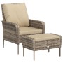 Sillón de jardín con reposapiés ratán sintético marrón claro de , Sillas de jardín - Ref: Foro24-364114, Precio: 194,57 €, De...