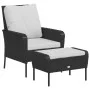 Gartenliege mit schwarzem Kunststoff-Rattan-Fußhocker von , Gartenstühle - Ref: Foro24-364116, Preis: 142,49 €, Rabatt: %