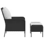 Gartenliege mit schwarzem Kunststoff-Rattan-Fußhocker von , Gartenstühle - Ref: Foro24-364116, Preis: 142,49 €, Rabatt: %