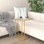 Computer side table with transparent glass, 50x35x65 cm by , Side tables - Ref: Foro24-331645, Price: 57,31 €, Discount: %