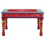 Hand-painted solid red mango wood coffee table by , Coffee table - Ref: Foro24-353766, Price: 70,28 €, Discount: %