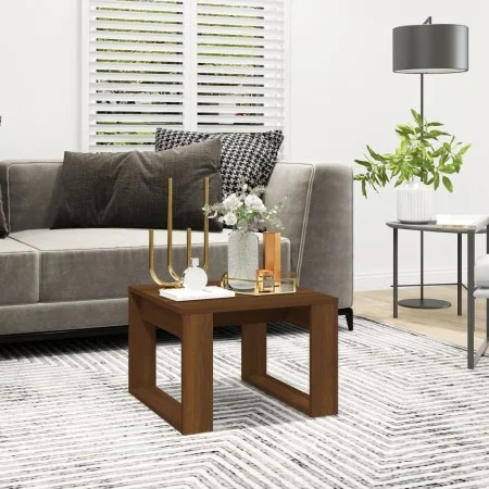 Side table made of brown oak plywood, measuring 50x50x35 cm. by , Side tables - Ref: Foro24-825827, Price: 34,24 €, Discount: %