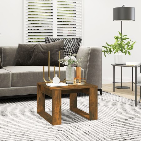 Beistelltisch aus geräucherter Eichenholz-Sperrholzplatte, 50x50x35 cm. von , Seitentische - Ref: Foro24-825825, Preis: 34,87...