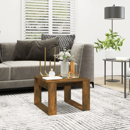 Side table made of smoked oak plywood, measuring 50x50x35 cm. by , Side tables - Ref: Foro24-825825, Price: 34,30 €, Discount: %