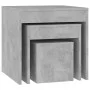 Stackable tables 3 pieces plywood gray concrete by , Side tables - Ref: Foro24-808598, Price: 66,27 €, Discount: %