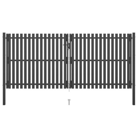Puerta de valla del jardín de acero gris antracita 4x2 cm de , Puertas de jardín - Ref: Foro24-146336, Precio: 706,19 €, Desc...
