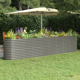 Jardinera arriate acero recubrimiento polvo gris 332x40x68 cm de , Maceteros y jardineras - Ref: Foro24-318909, Precio: 116,0...
