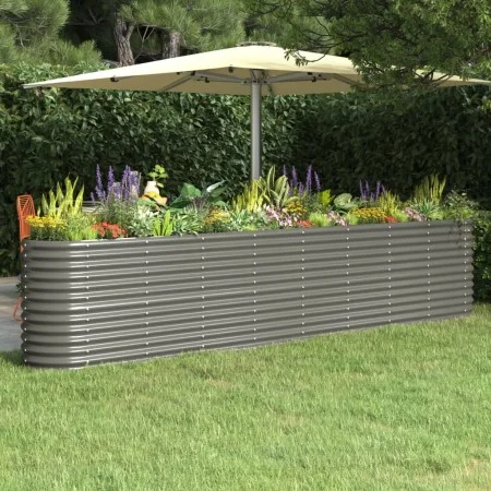 Steel powder-coated gray planter bed 332x40x68 cm by , Pots and planters - Ref: Foro24-318909, Price: 119,05 €, Discount: %