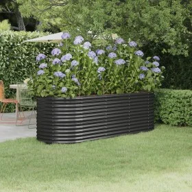 Planter raised bed in anthracite powder-coated steel, 224x80x68 cm by , Pots and planters - Ref: Foro24-318956, Price: 91,42 ...