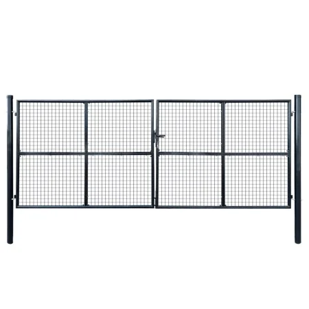 Puerta de malla de jardín acero galvanizado 400x150 cm gris de , Puertas de jardín - Ref: Foro24-143377, Precio: 561,04 €, De...