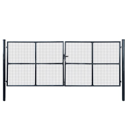 Puerta de malla de jardín acero galvanizado 400x150 cm gris by , garden gates - Ref: Foro24-143377, Price: 536,97 €, Discount: %