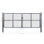 Puerta de malla de jardín acero galvanizado 400x150 cm gris by , garden gates - Ref: Foro24-143377, Price: 536,97 €, Discount: %