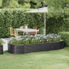 Jardinera arriate acero recubierto polvo antracita 249x100x36cm by , Pots and planters - Ref: Foro24-318996, Price: 63,65 €, ...