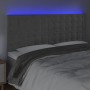 Cabecero con luces LED terciopelo gris claro 200x5x118/128 cm