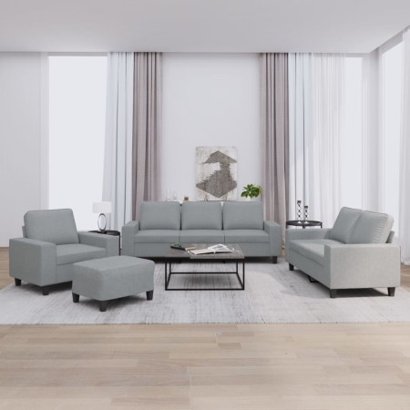 Viersitzer-Sofa-Set aus hellgrauem Stoff von , Sofas - Ref: Foro24-3201874, Preis: 748,88 €, Rabatt: %
