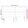 Cabecero con luces LED terciopelo gris claro 200x5x118/128 cm