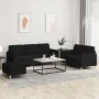 Juego de sofás con cojines 3 piezas tela negro by , Sofas - Ref: Foro24-3202130, Price: 629,58 €, Discount: %