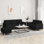 Juego de sofás con cojines 3 piezas tela negro by , Sofas - Ref: Foro24-3202130, Price: 641,32 €, Discount: %