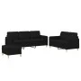 Juego de sofás con cojines 3 piezas tela negro by , Sofas - Ref: Foro24-3202130, Price: 629,58 €, Discount: %
