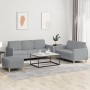 Juego de sofás con cojines 3 piezas tela gris claro by , Sofas - Ref: Foro24-3202126, Price: 575,52 €, Discount: %