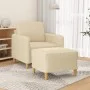 Sillón con taburete tela crema 60 cm by , Sofas - Ref: Foro24-3201186, Price: 190,78 €, Discount: %
