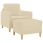 Sessel mit Hocker, cremefarbenes Stoff, 60 cm. von , Sofas - Ref: Foro24-3201186, Preis: 193,71 €, Rabatt: %
