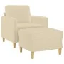 Sillón con taburete tela crema 60 cm by , Sofas - Ref: Foro24-3201186, Price: 190,78 €, Discount: %
