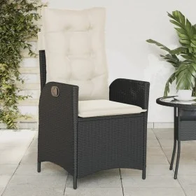 Sillón reclinable de jardín con cojines ratán sintético negro by , Garden chairs - Ref: Foro24-365256, Price: 131,13 €, Disco...