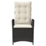 Sillón reclinable de jardín con cojines ratán sintético negro by , Garden chairs - Ref: Foro24-365256, Price: 123,38 €, Disco...