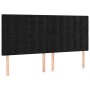 Cabecero con luces LED terciopelo negro 200x5x118/128 cm