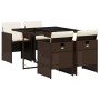 Set comedor de jardín 5 piezas y cojines ratán sintético marrón by , Garden sets - Ref: Foro24-3210537, Price: 373,45 €, Disc...