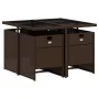 Garten-Essgruppe, 5-teilig, mit braunen Kunststoff-Rattan-Kissen. von , Gartensets - Ref: Foro24-3210537, Preis: 365,70 €, Ra...