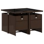 Set comedor de jardín 5 piezas y cojines ratán sintético marrón by , Garden sets - Ref: Foro24-3210537, Price: 373,45 €, Disc...