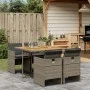 Set comedor de jardín 5 piezas con cojines ratán sintético gris by , Garden sets - Ref: Foro24-3210542, Price: 378,54 €, Disc...