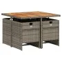 Garten-Essgruppe, 5-teilig, mit grauen Polstern aus synthetischem Rattan von , Gartensets - Ref: Foro24-3210542, Preis: 375,4...