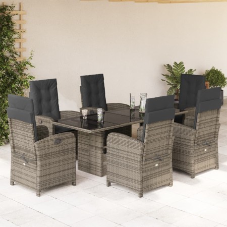Set comedor jardín 7 pzas y cojines ratán sintético gris by , Garden sets - Ref: Foro24-3212257, Price: 804,03 €, Discount: %