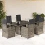 Set comedor jardín 7 pzas y cojines ratán sintético gris de , Conjuntos de jardín - Ref: Foro24-3212257, Precio: 904,06 €, De...