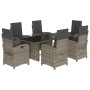 Set comedor jardín 7 pzas y cojines ratán sintético gris by , Garden sets - Ref: Foro24-3212257, Price: 804,03 €, Discount: %