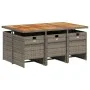 Set comedor jardín 7 pzas y cojines ratán sintético gris by , Garden sets - Ref: Foro24-3210554, Price: 565,71 €, Discount: %