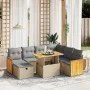 Juego de sofás de jardín con cojines beige 8 pzas ratán PE by , Garden sets - Ref: Foro24-3276265, Price: 543,79 €, Discount: %