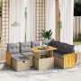 Juego de sofás de jardín con cojines beige 8 pzas ratán PE by , Garden sets - Ref: Foro24-3276265, Price: 524,31 €, Discount: %