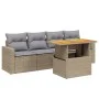 Juego de sofás jardín con cojines 5 pzas ratán sintético beige by , Garden sets - Ref: Foro24-3271192, Price: 343,02 €, Disco...