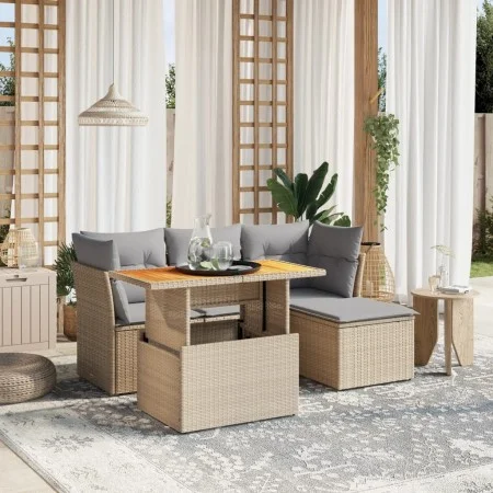 Juego de sofás jardín con cojines 6 pzas ratán sintético beige von , Gartensets - Ref: Foro24-3270807, Preis: 377,24 €, Rabat...