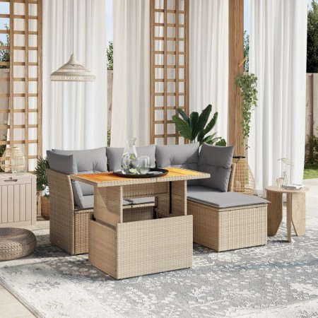 Juego de sofás jardín con cojines 6 pzas ratán sintético beige von , Gartensets - Ref: Foro24-3270807, Preis: 373,77 €, Rabat...