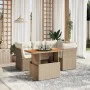 Juego de sofás jardín con cojines 5 pzas ratán sintético beige by , Garden sets - Ref: Foro24-3270813, Price: 404,81 €, Disco...