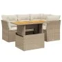 Juego de sofás jardín con cojines 5 pzas ratán sintético beige by , Garden sets - Ref: Foro24-3270813, Price: 404,81 €, Disco...