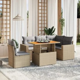 Juego de sofás jardín con cojines 6 pzas ratán sintético beige by , Garden sets - Ref: Foro24-3271318, Price: 422,73 €, Disco...