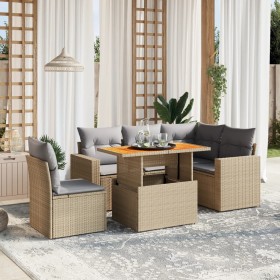 Juego de sofás jardín con cojines 6 pzas ratán sintético beige von , Gartensets - Ref: Foro24-3271318, Preis: 424,24 €, Rabat...