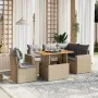 Juego de sofás jardín con cojines 6 pzas ratán sintético beige by , Garden sets - Ref: Foro24-3271318, Price: 422,73 €, Disco...